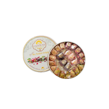 Zaitoune Turkish Delight Mix 250g – Gift Tin with Rose, Pistachio & Pomegranate